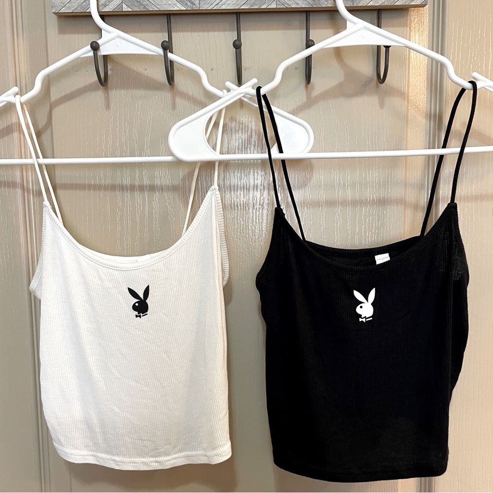 * SOLD * SOLD * Lot of 2 Playboy by Pacsun crop top camis size XS